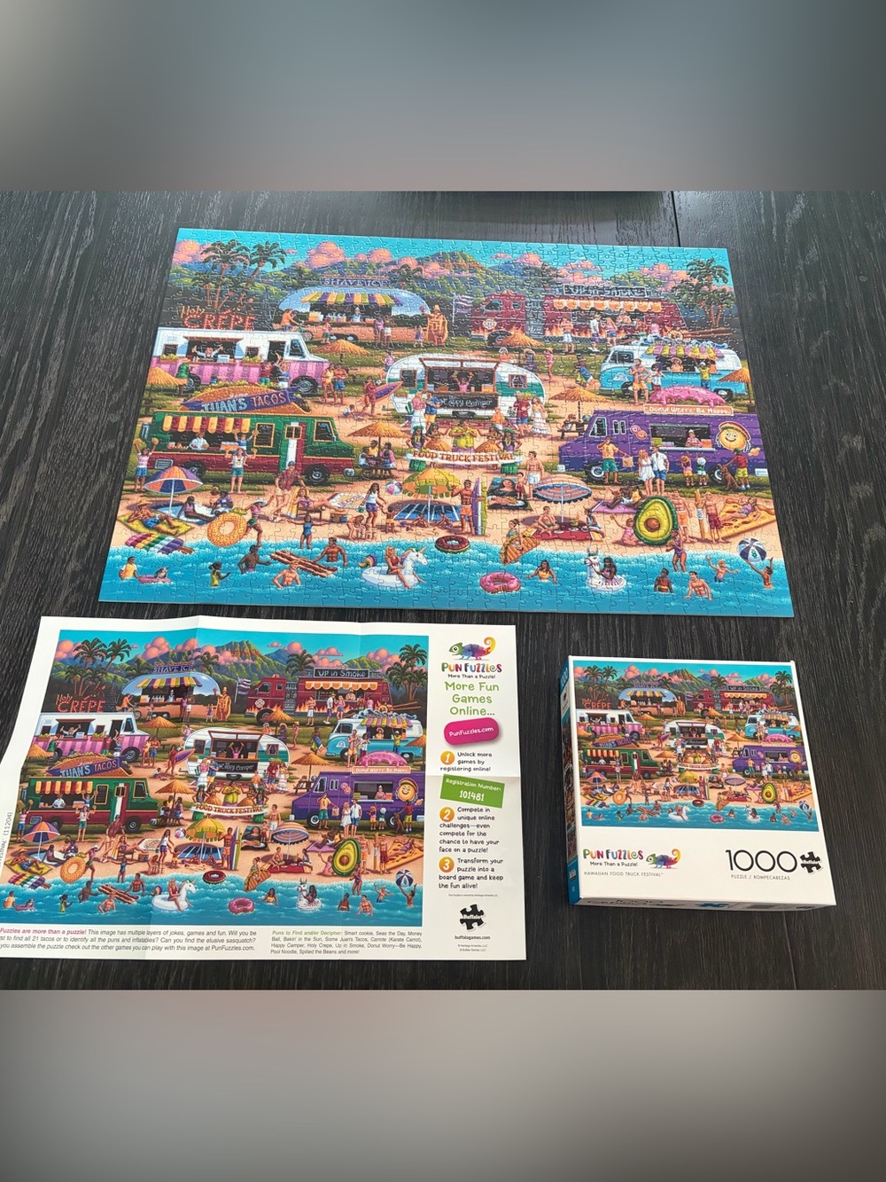 Colorful Beach Food Truck Puzzle - Vibrant Multi-Color